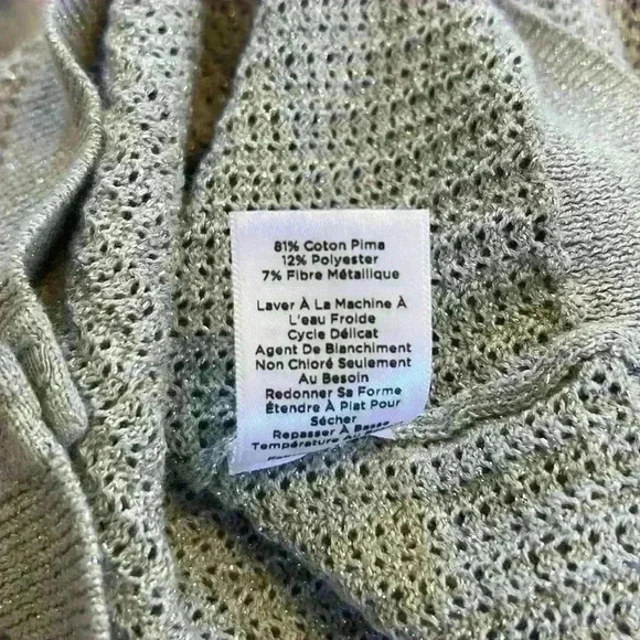 Talbots Gray/Silver Cardigan Sweater Pima Cotton Women’s Size XL - Picture 8 of 8